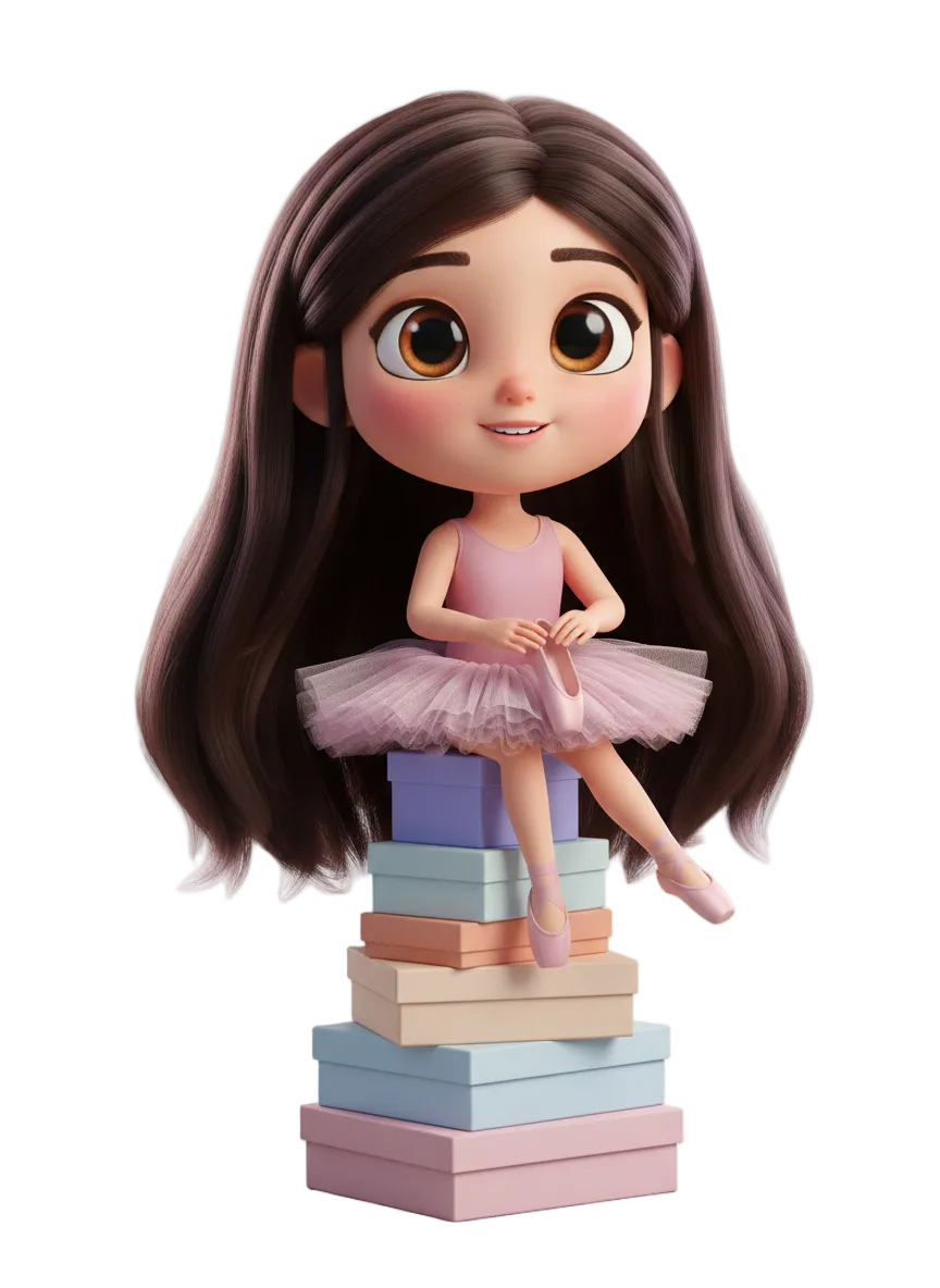 Героиня игры Ballerina Dreams — маленькая балерина в розовой пачке